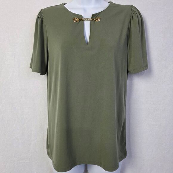 Michael Kors Green Chain Accent Top S - Picture 1 of 6